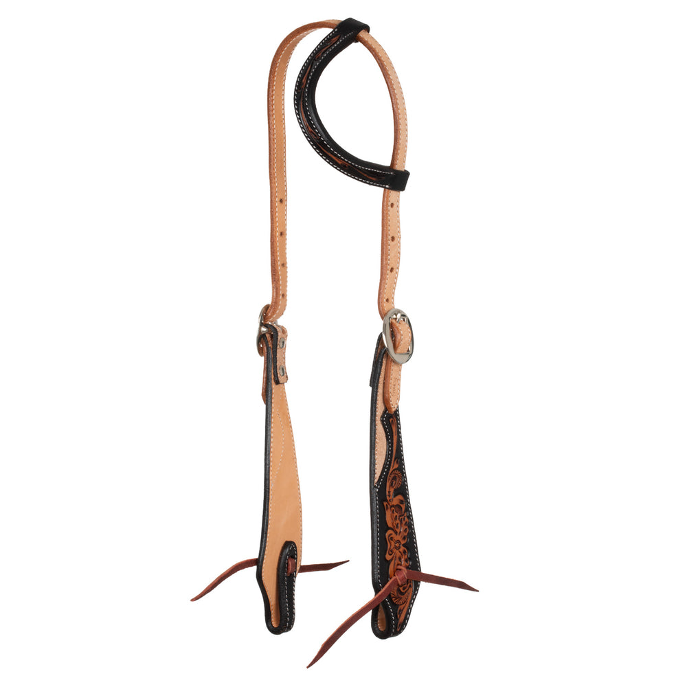 Pool's western one ear bridle dark floral tooling