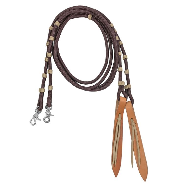 Lakota nylon reins with leather flap RE00099