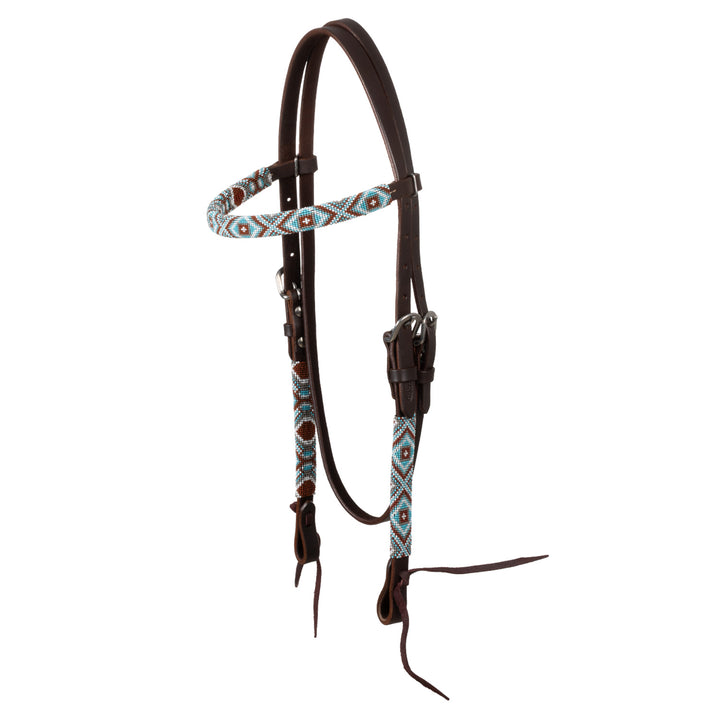 Pool's diamonds beaded oiled western bridle
