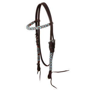 Pool's diamonds beaded oiled western bridle