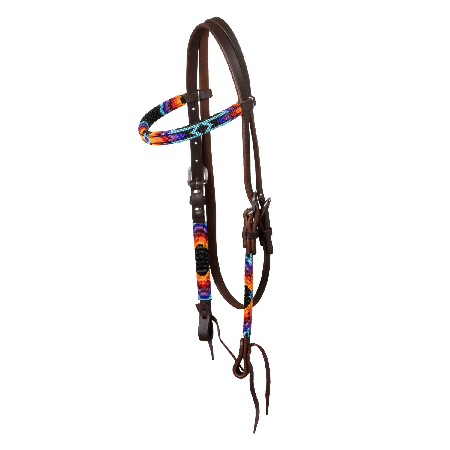 Pool's serape beaded oiled western bridle