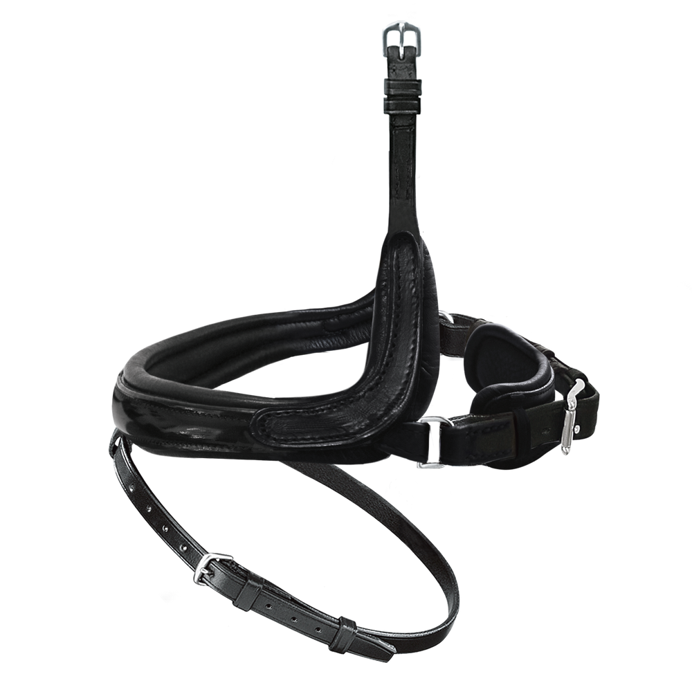 Passier exchangeable noseband with more room for the cheekbone with patent leather
