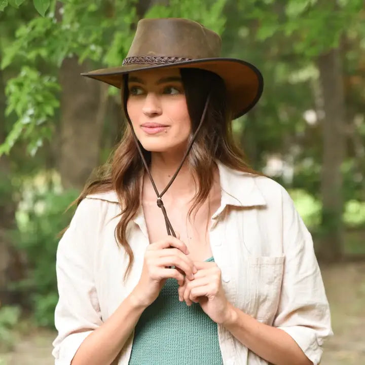 American hat makers Crusher | Crushable Leather Outback Hat