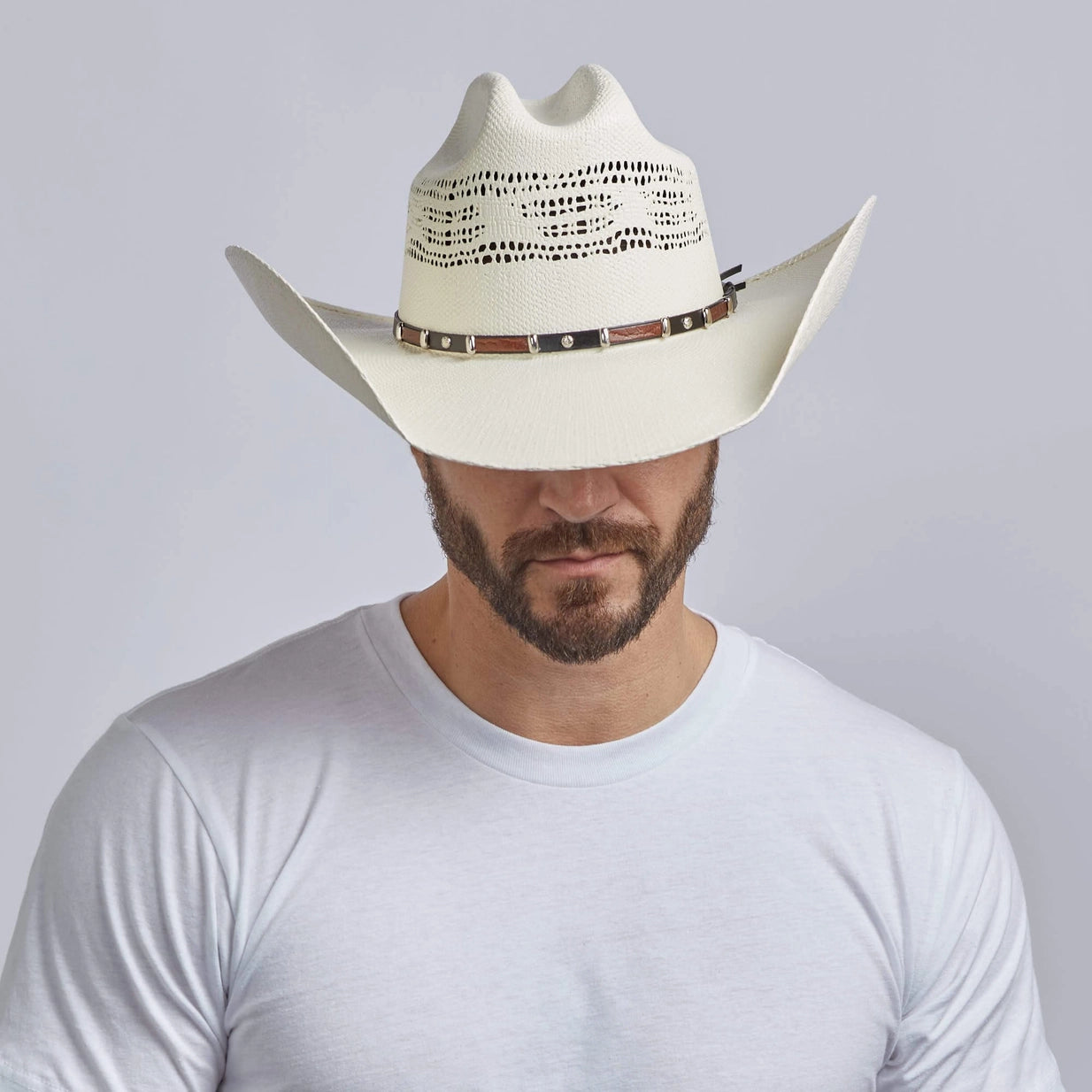 American hat makers Montana | Mens Straw Cowboy Hat with Western Hat Band