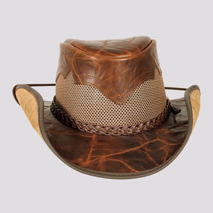 American hat makers Stampede | Cowhide Leather Cowboy Hat with Mesh Sides