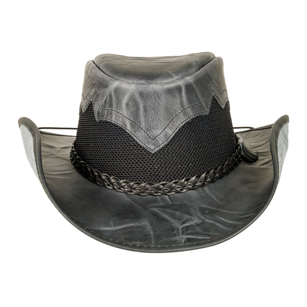 American hat makers Stampede | Cowhide Leather Cowboy Hat with Mesh Sides