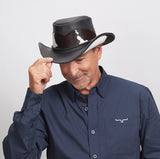 American hat makers Pinto | Leather Cowboy Hat with Calf Accents