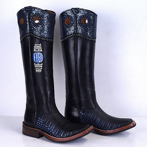 De Niro Western boots buckaroo blue