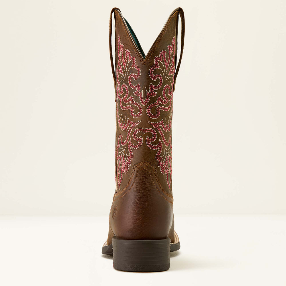 Ariat Round up wide square toe stretchfit Western boot for ladies