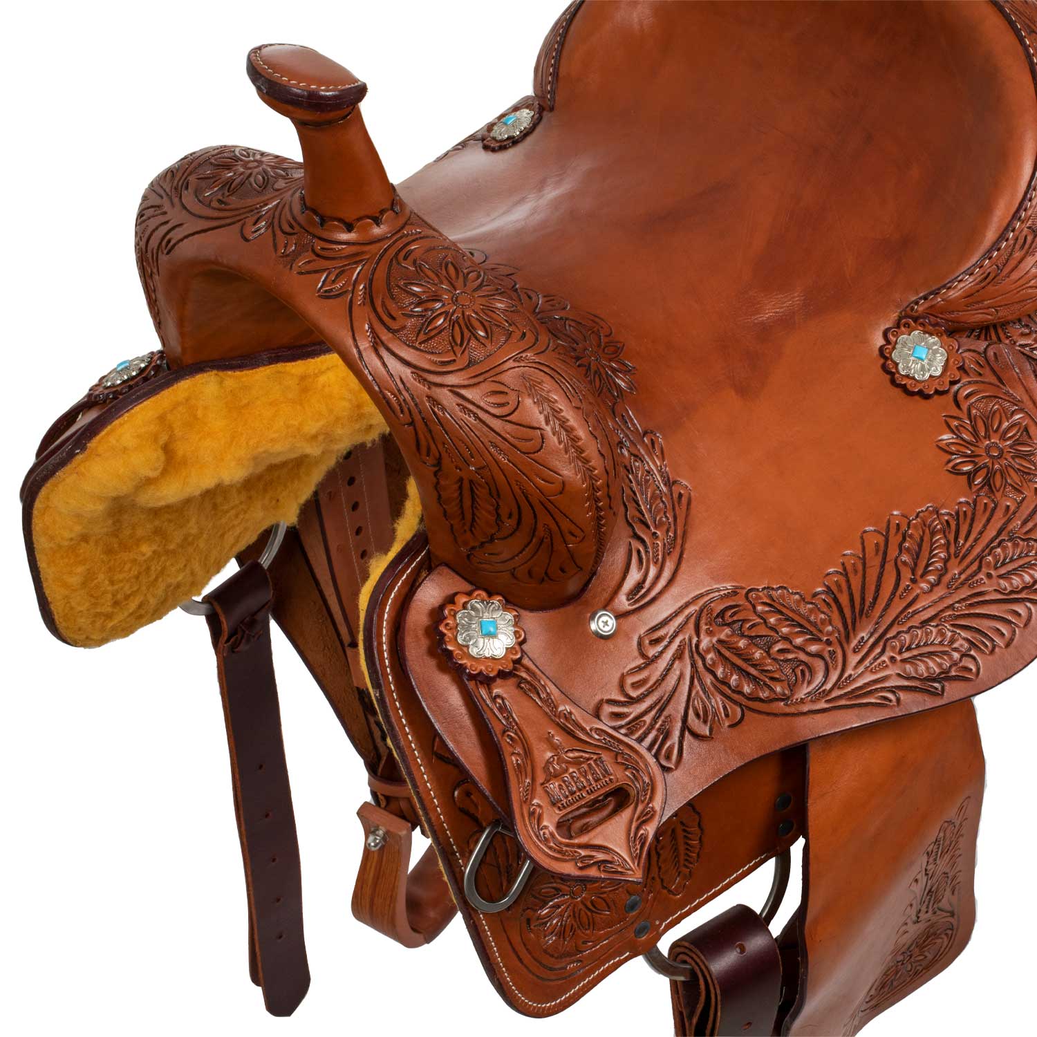 McBryan team penning western wade saddle flower tooling MBH08002