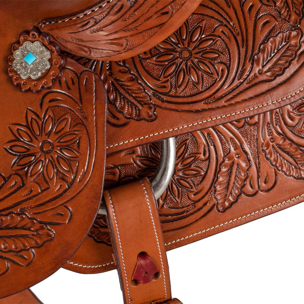 McBryan team penning western wade saddle flower tooling MBH08002