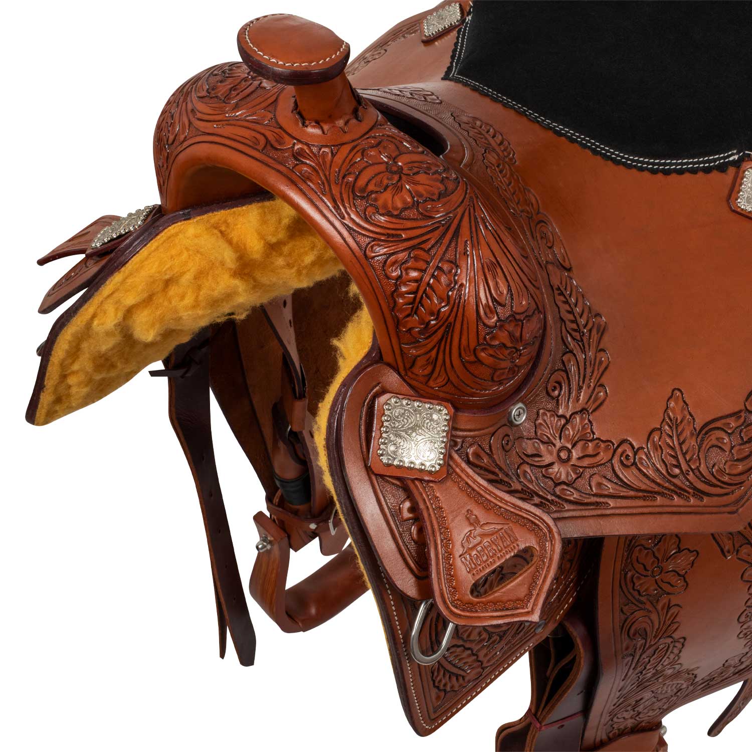 McBryan working ranch saddle classic flower  tooling MBH08008