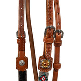 Pool'swestern bridle with navajo beaded decorations
