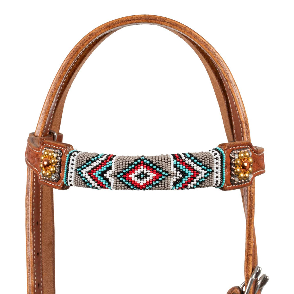 Pool'swestern bridle with navajo beaded decorations