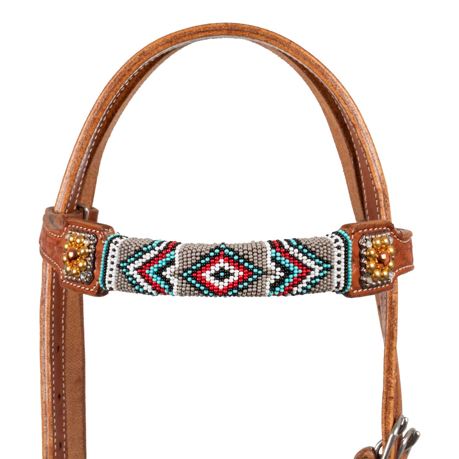 Pool'swestern bridle with navajo beaded decorations