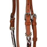 Pool's bridle with beaded southwest decorations and cotton mecate reins