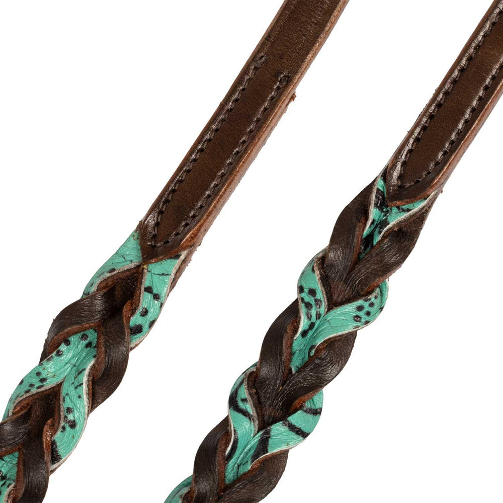 Pool's braided leather decoration reins