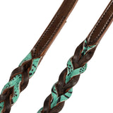 Pool's braided leather decoration reins