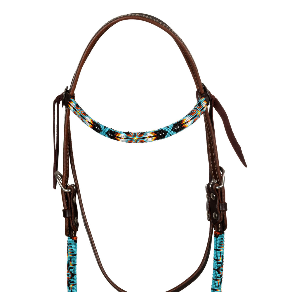Pool's nanajo sky beaded oiled western bridle