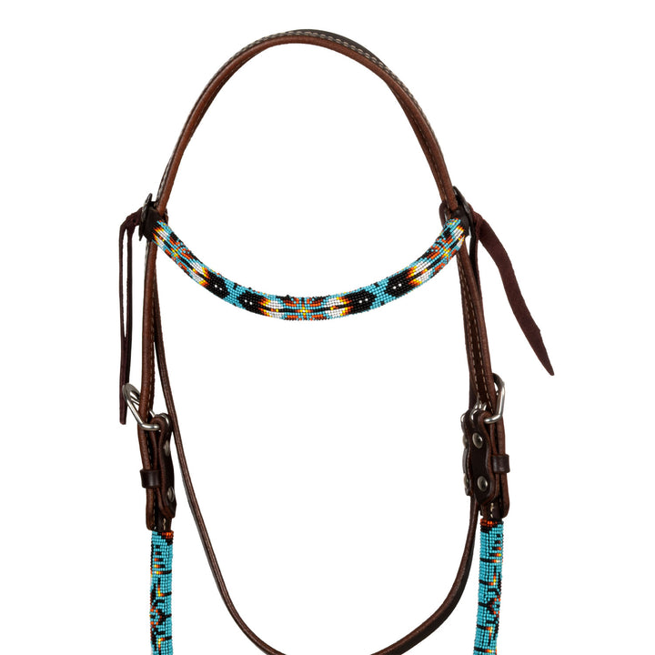 Pool's nanajo sky beaded oiled western bridle