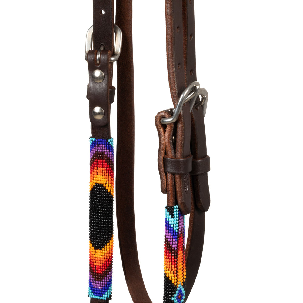 Pool's serape beaded oiled western bridle