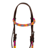 Pool's multicolor beaded oiled western bridle