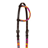 Pool's multicolor beaded oiled western one ear bridle