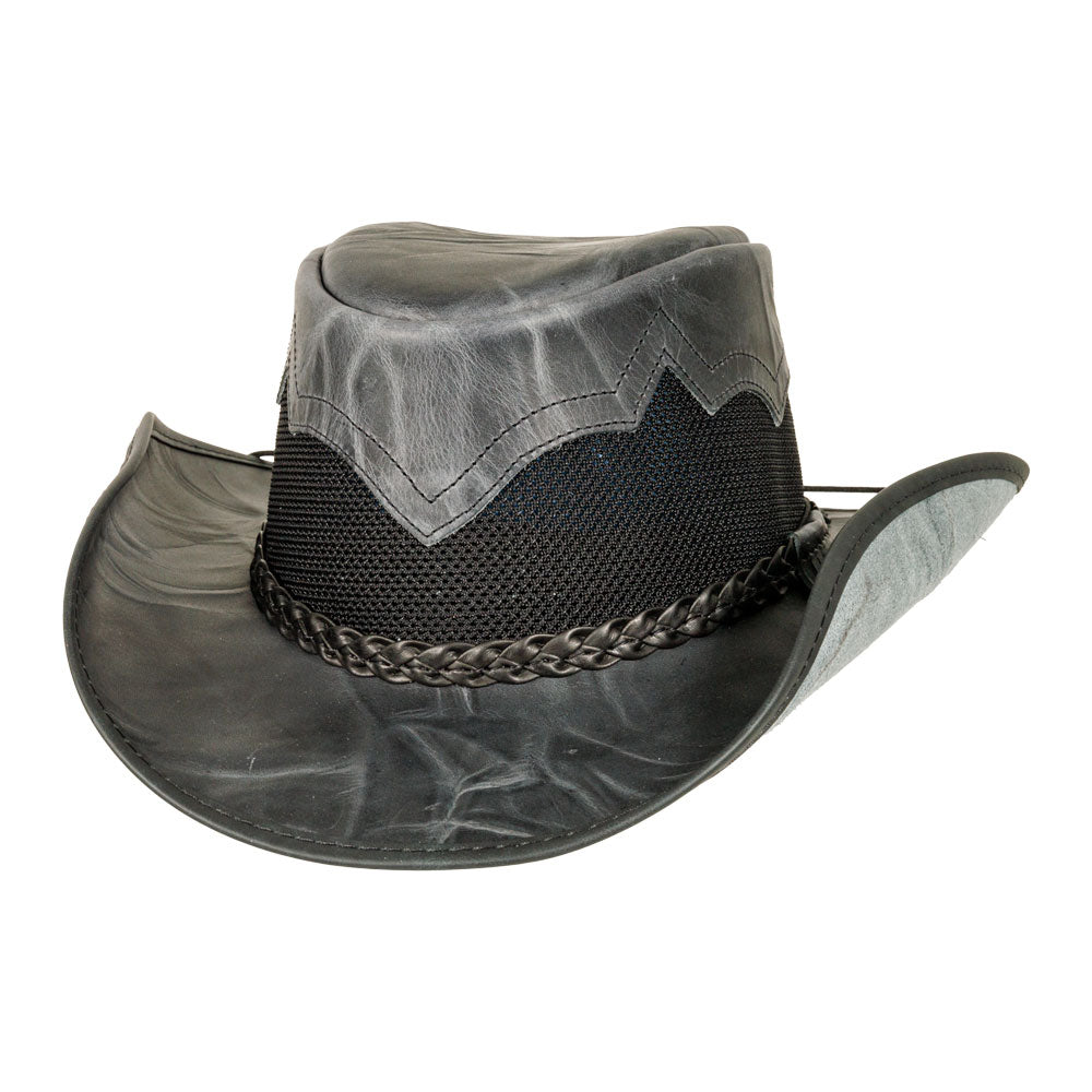 American hat makers Stampede | Cowhide Leather Cowboy Hat with Mesh Sides