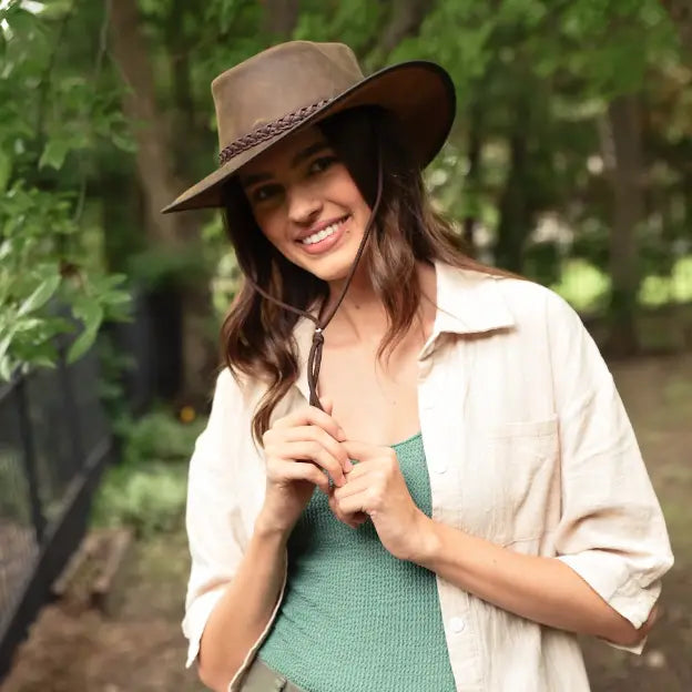 American hat makers Crusher | Crushable Leather Outback Hat