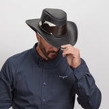 American hat makers Pinto | Leather Cowboy Hat with Calf Accents