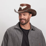 American hat makers Pinto | Leather Cowboy Hat with Calf Accents