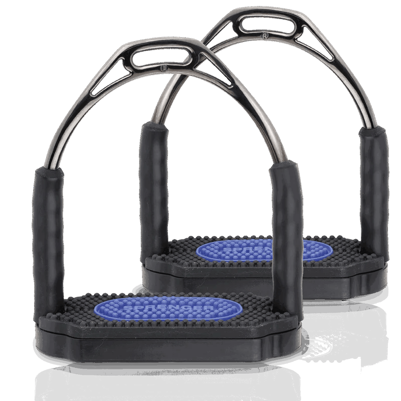 Herm. Sprenger Bow balance stirrups, stainless steel, anthracite, 12 cm - HorseworldEU