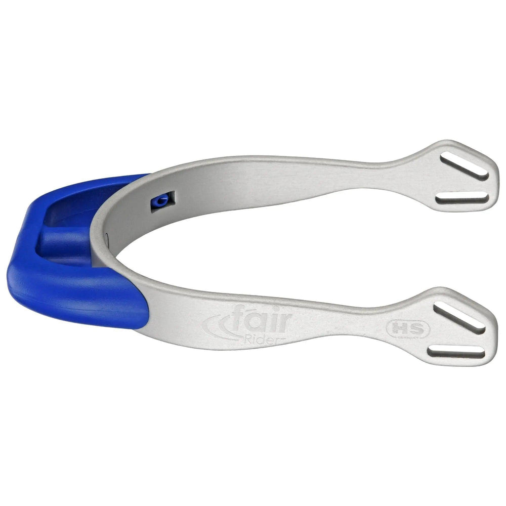 Herm. Sprenger fairRider spurs - aluminium, neck 20mm blue round flattened 47633 Herm. Sprenger