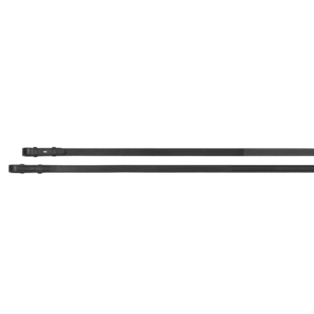 Passier leather reins with one side rubber with hook studs
