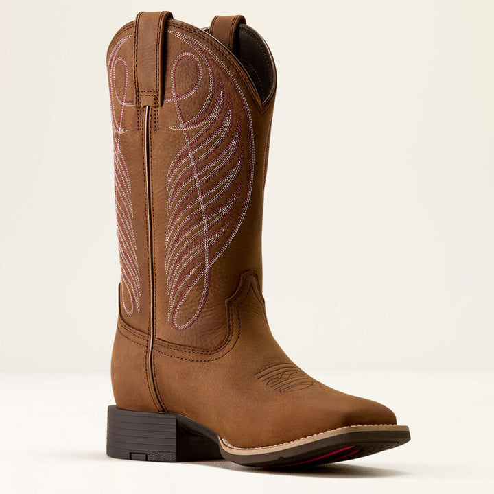 Ariat Round Up wasserdichter Westernstiefel mit breiter, eckiger Zehenpartie für Damen