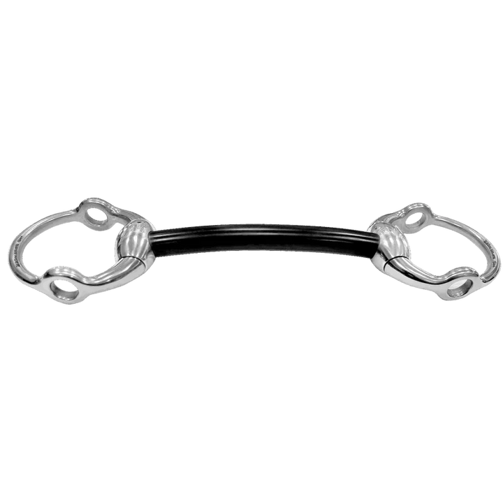 Herm. Sprenger Eggbutt Mullen Mouth Gag bit 16 mm hard carbon with stainless steel gag rings - Stainless steel 40862