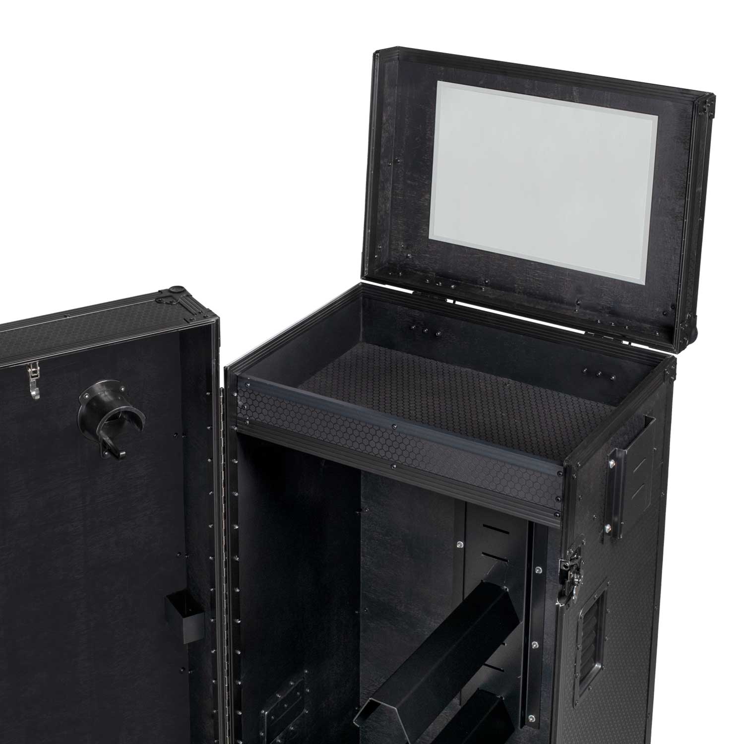 Equestro black hardware saddle cabinet ETS 02101