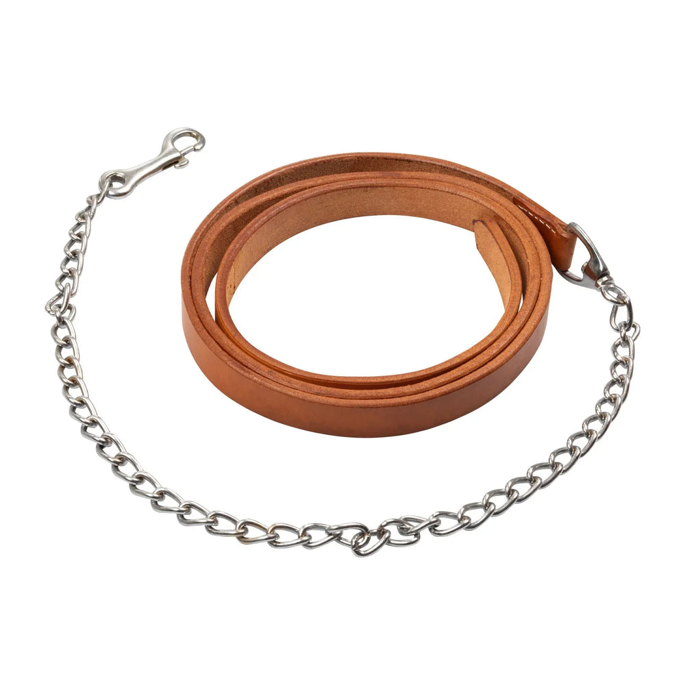 Laisse en cuir de Pool's avec chaîne PL6190