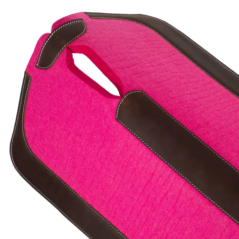 Pool's western felt saddle pad with leather inserts 32' x 32" PLH09015