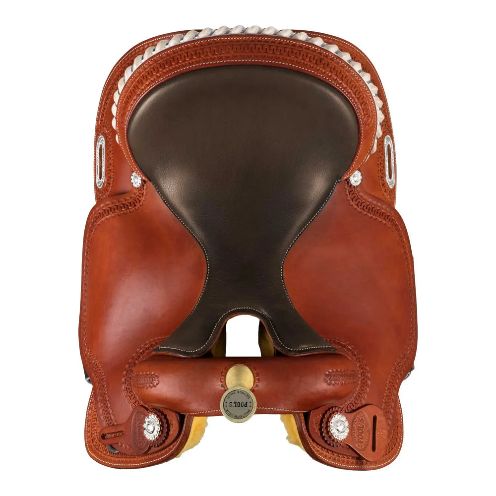 Pool's colored seat rawhide 5020 barrel saddle SE 0075